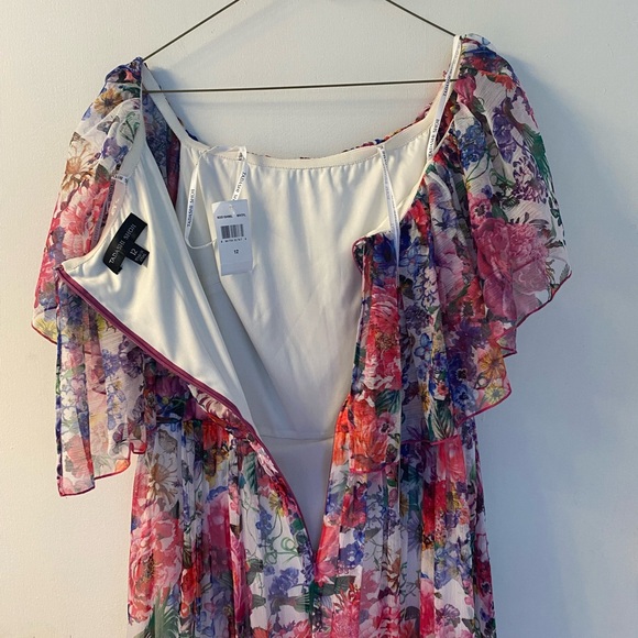 NWT Tadashi Shoji Paola Floral Print Maxi Dress Size 12 - Picture 9 of 11